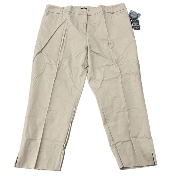 Claudia EV Women's Khaki Capri Pants, Size 14 NWT - Picture 1 of 7